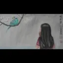 Chatting happily with a parrot