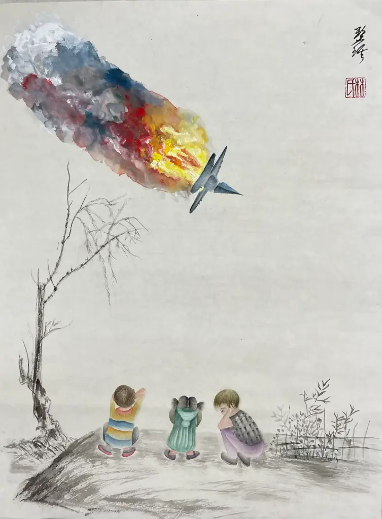 Noise from an exploded warplane