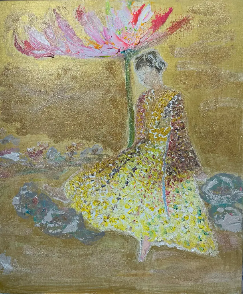 He Xiangu with her lotus flower 7