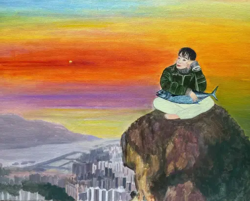 On top of the Lion Rock, Hong Kong