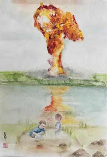 An eye-catching war flame 