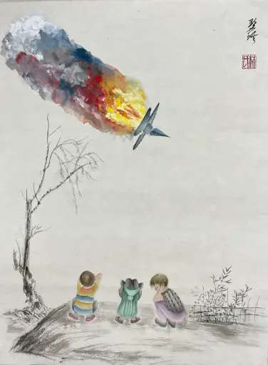 Noise from an exploded warplane