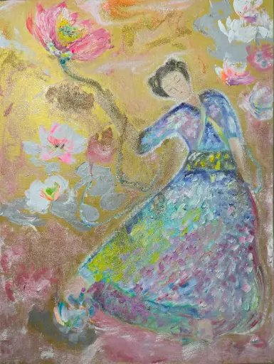  He Xiangu with her lotus flower 5 